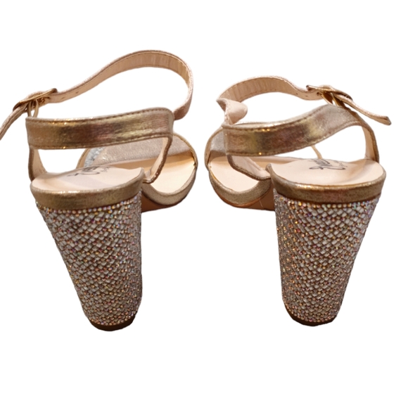 Women's Bling Gold Metallic Heels Size: 9.5 - Wedding, Prom, Homecoming Shoes - Picture 4 of 11